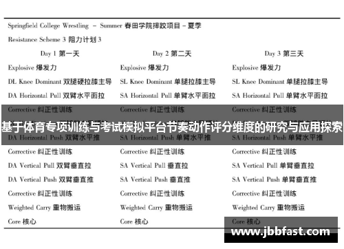 基于体育专项训练与考试模拟平台节奏动作评分维度的研究与应用探索